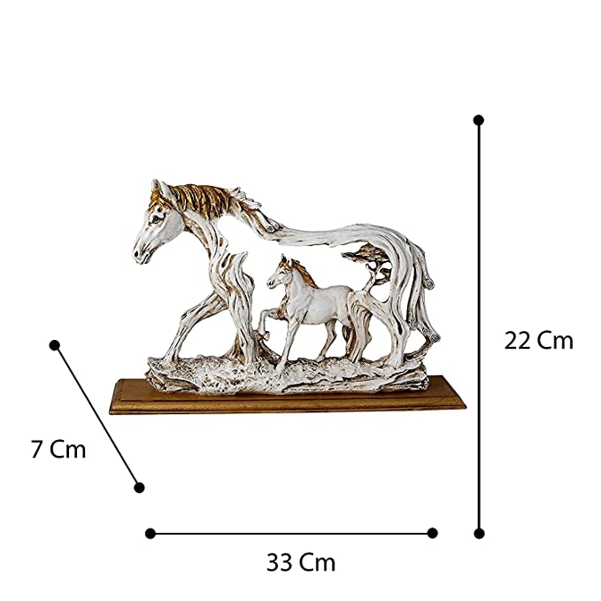 Horse and Baby Horse Statue Showpiece | Antique Finish