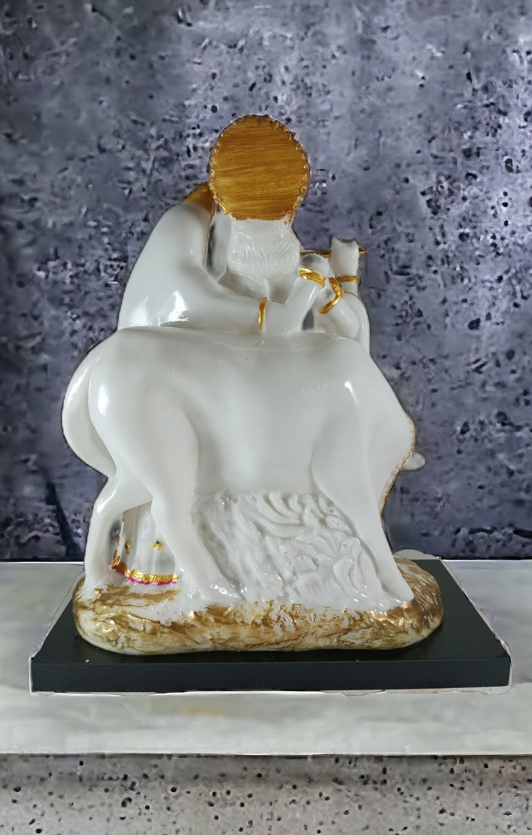 Radha Krishna with Cow Idol